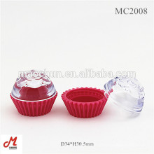 MC2008 Limpar bolo de tampa em forma de recipiente de cosméticos, pequeno frasco de pó solto, bonito frasco de cosméticos